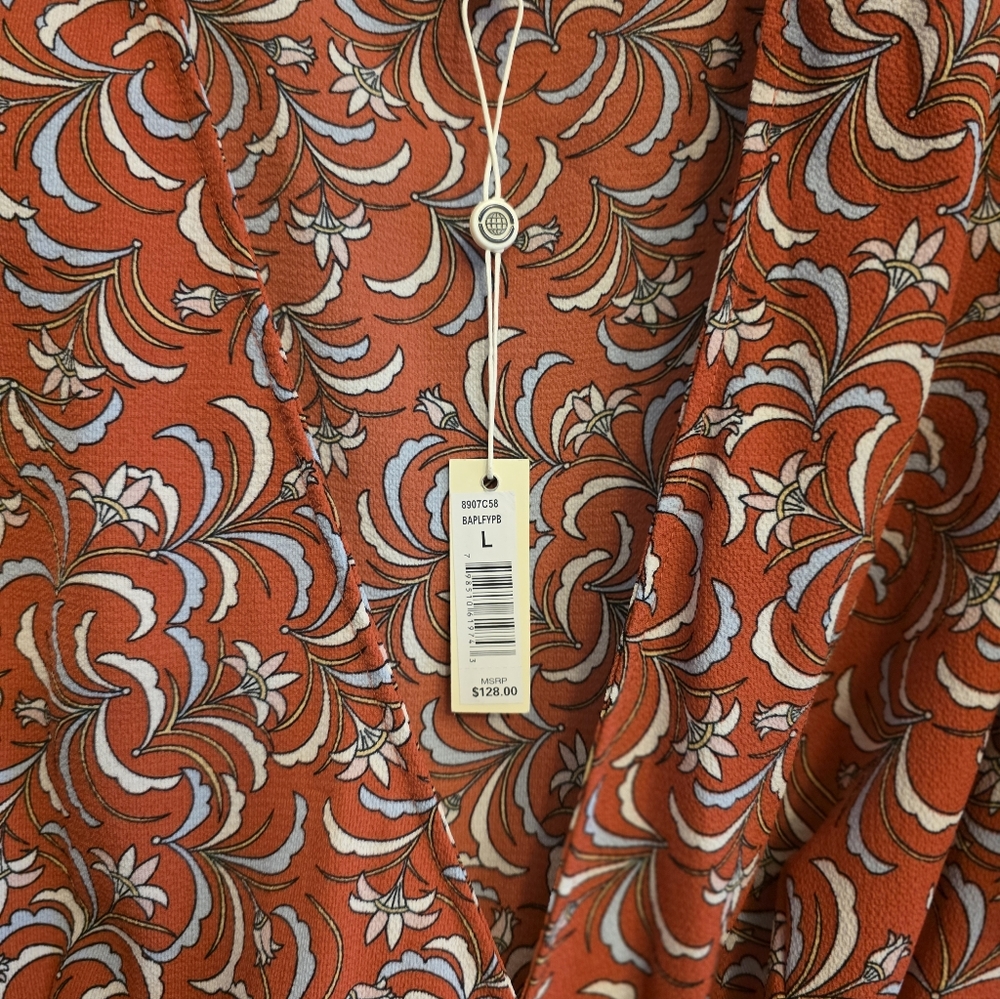 Max Studio Floral Wrap Dress NWT $128 Size LaRGE - Picture 2 of 4